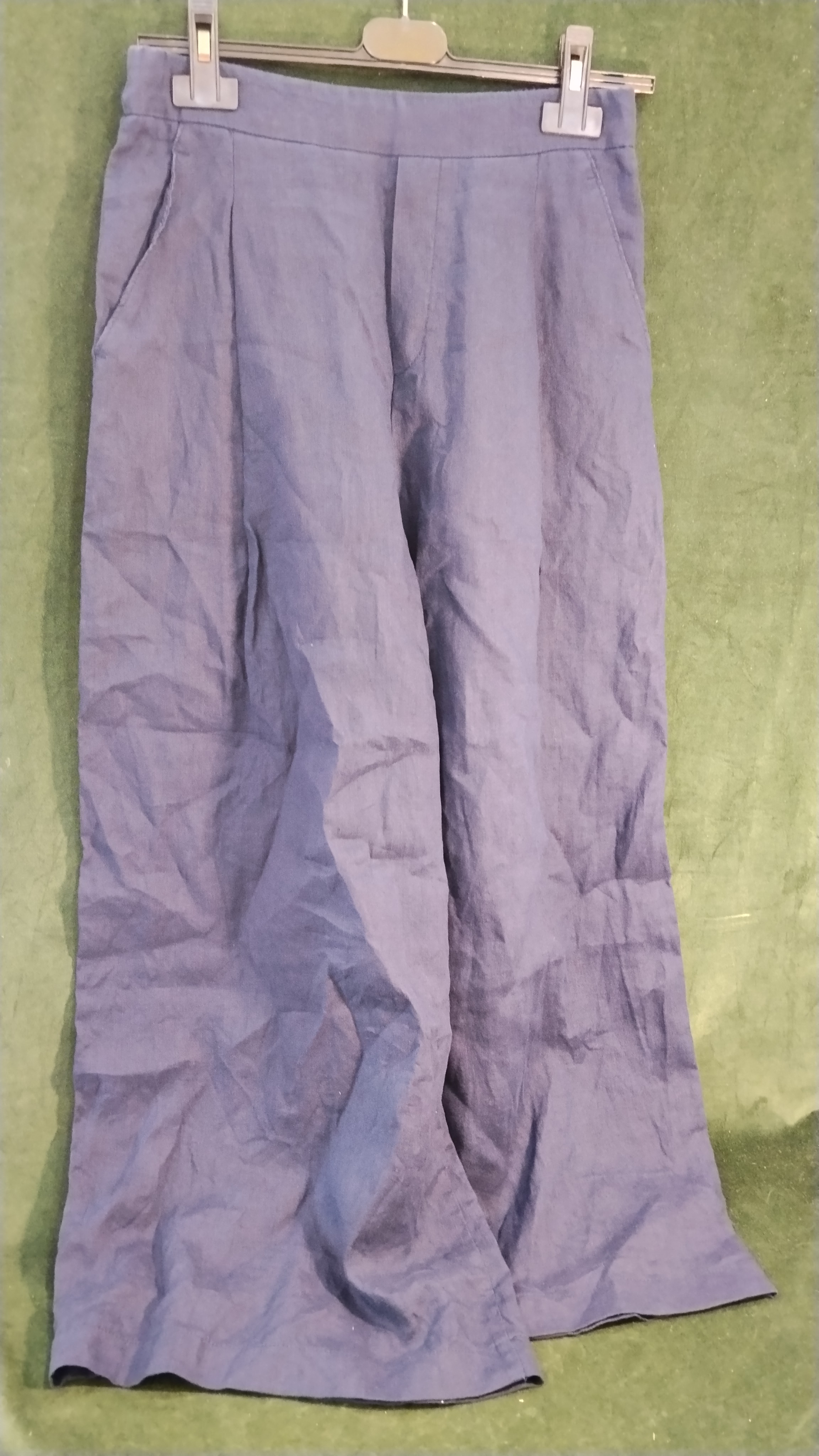 BENETTON pant. lino blu