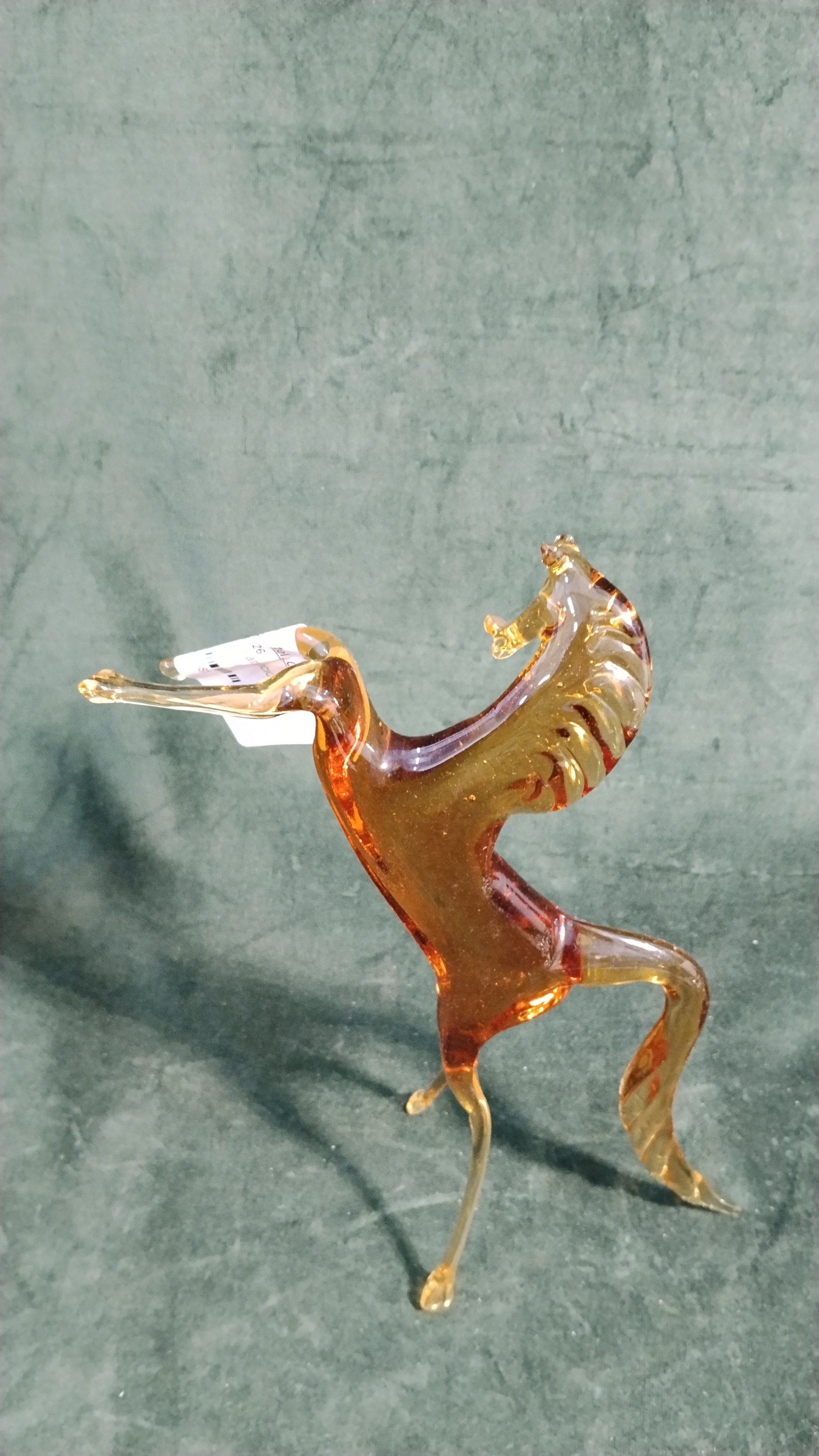 cavalo in vetro soffiato arancione