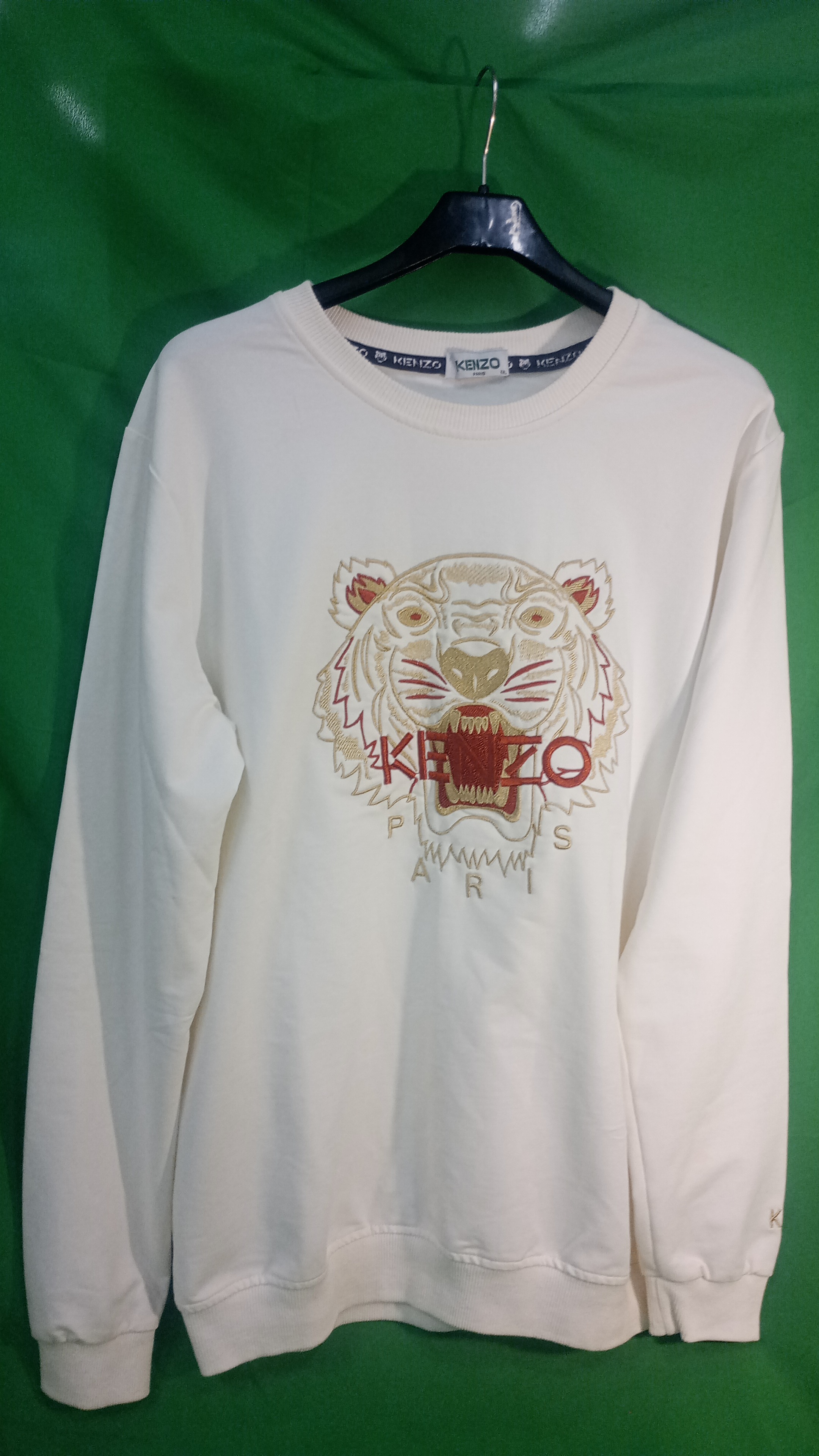 KENZO magl. bianca con imm. leone