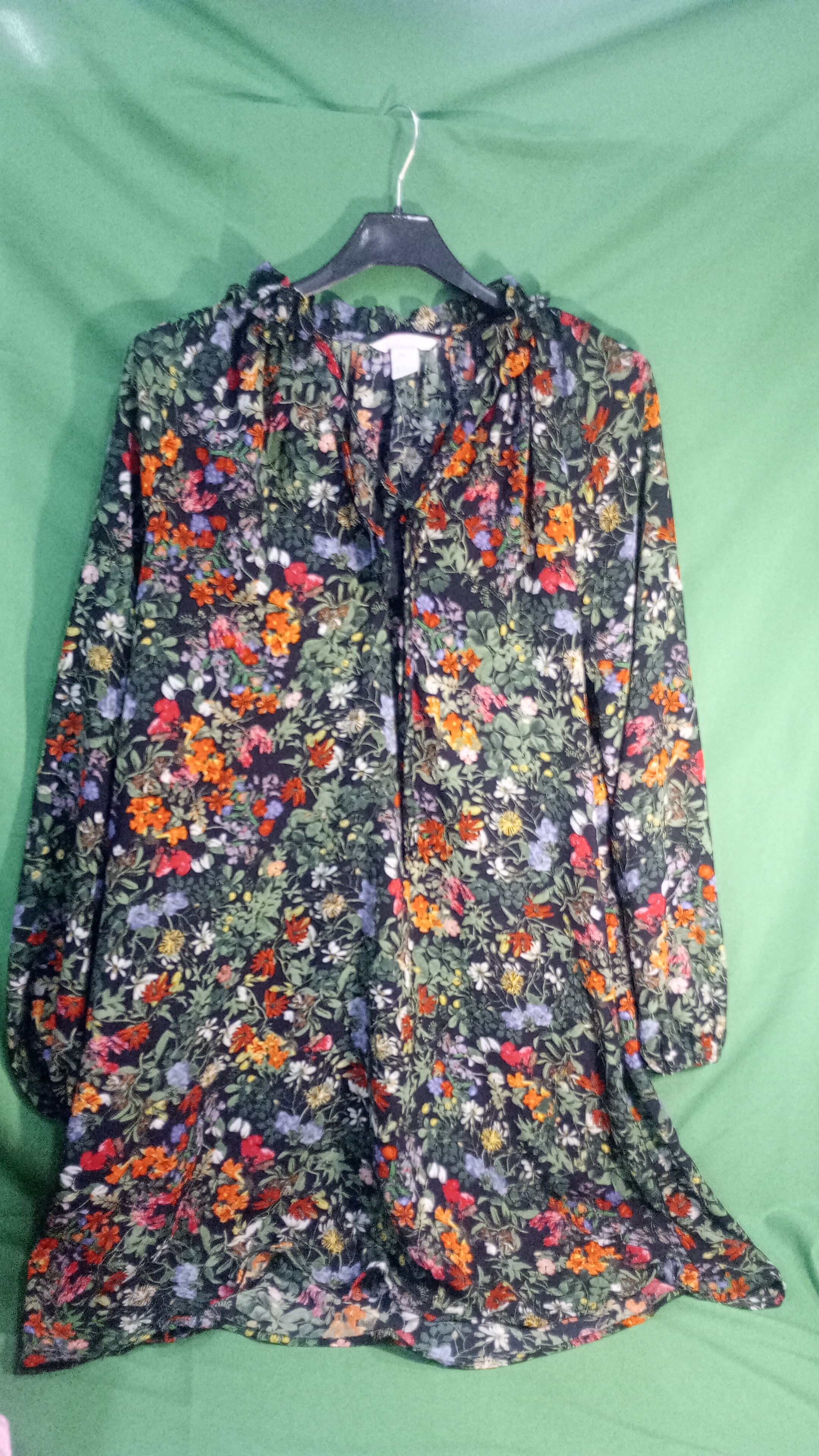 H&m vestito verde con fiori
