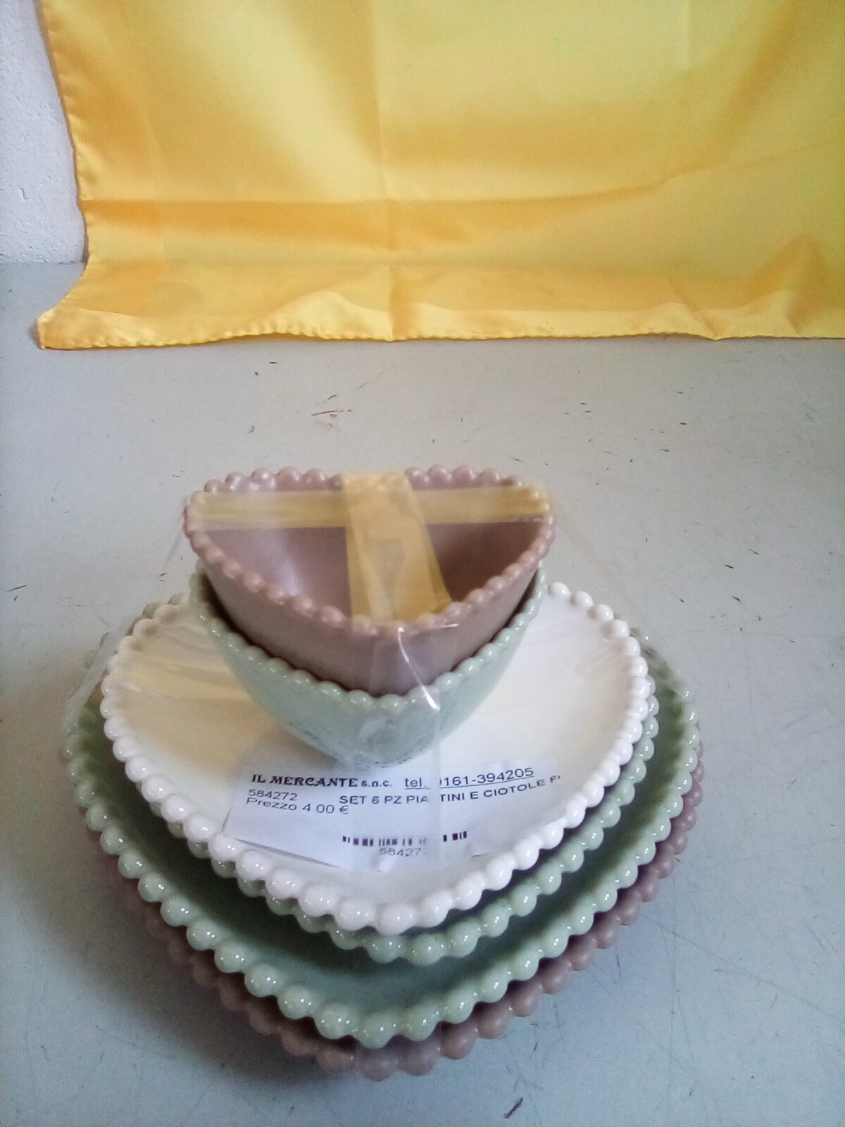 SET 6 PZ PIATTINI E CIOTOLE FOMA CUORE