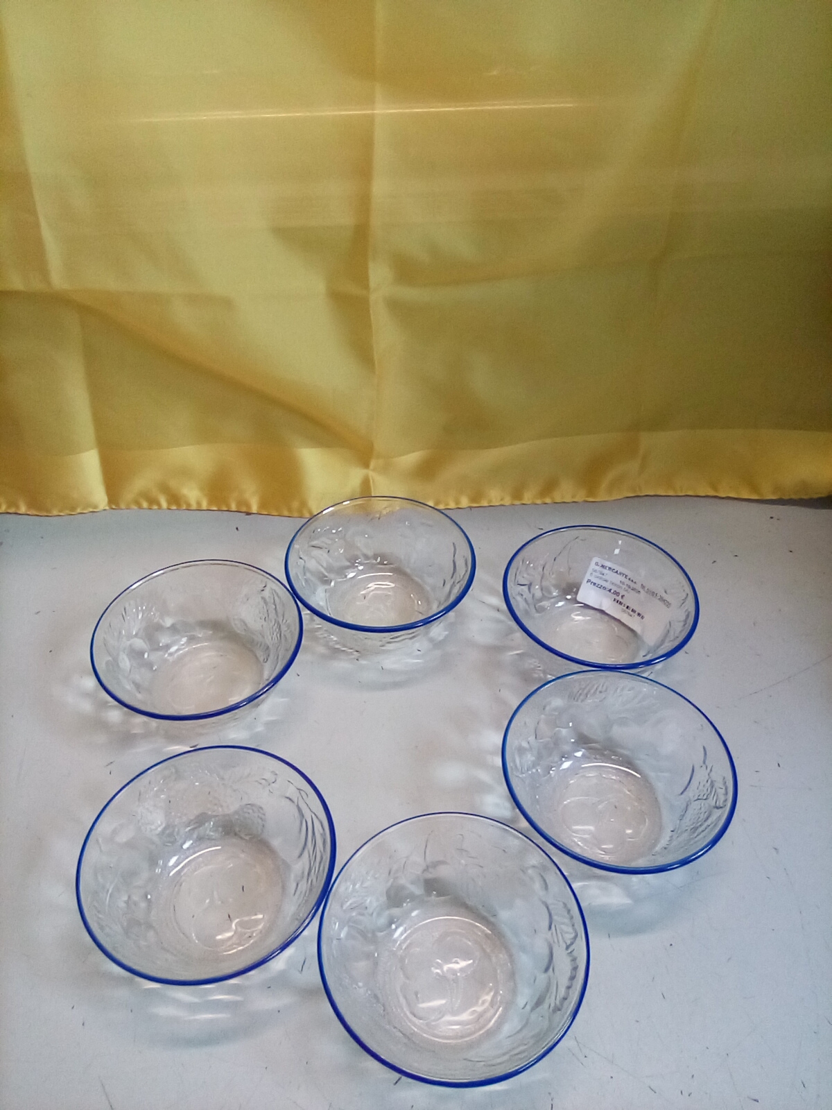  6 ciotole bordo blu