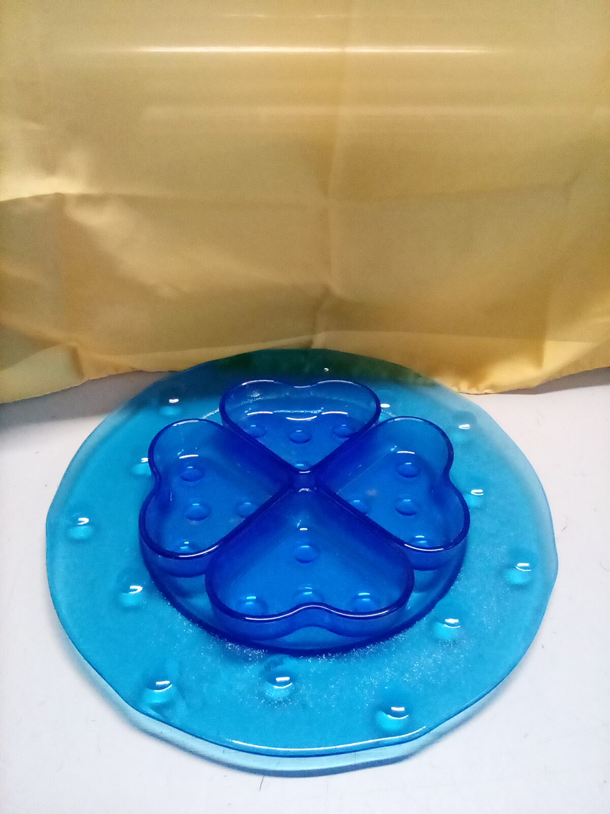 ANTIPASTIERA IN VETRO BLU