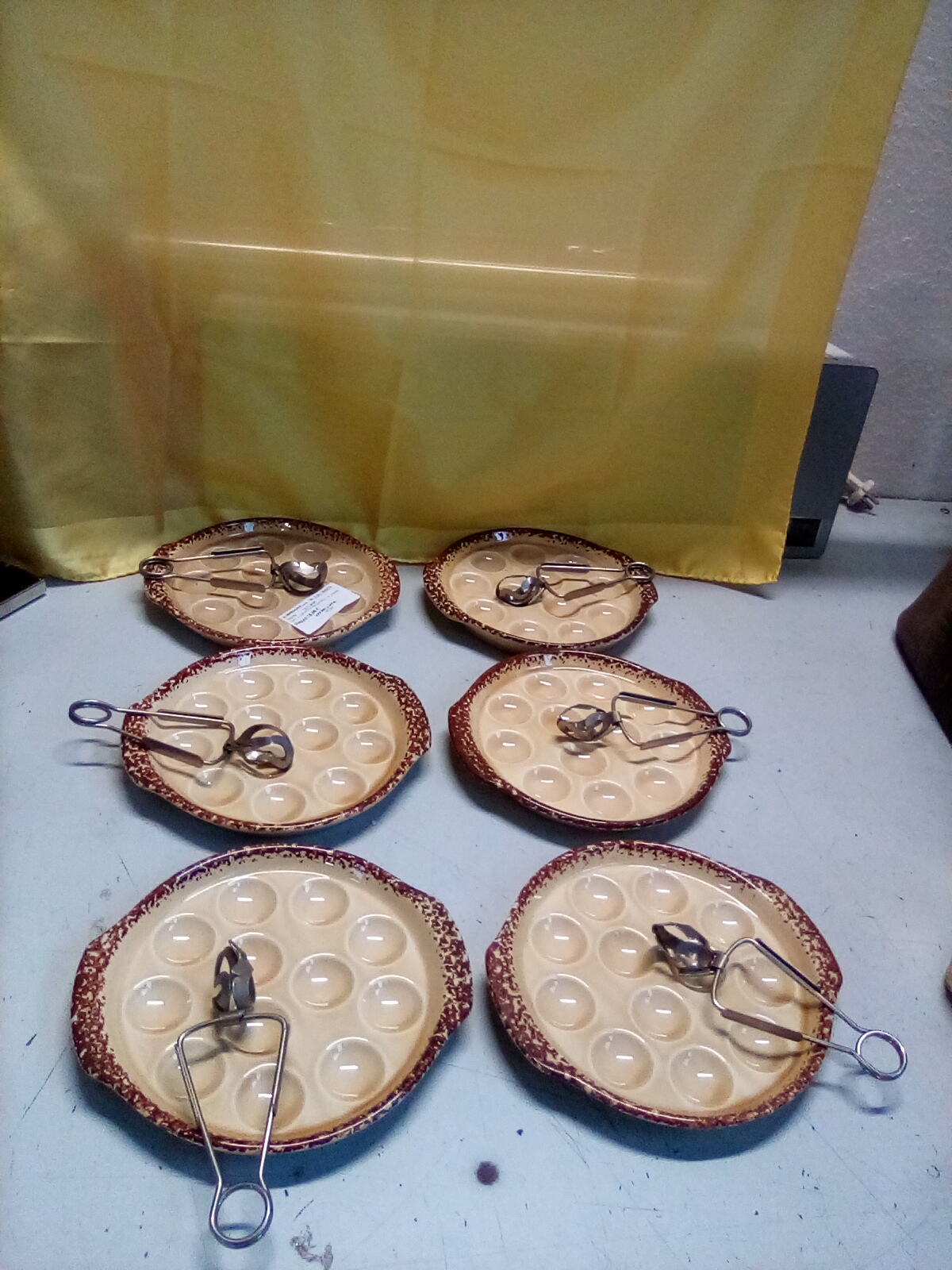 serv. in ceramica da lumache +6 posate