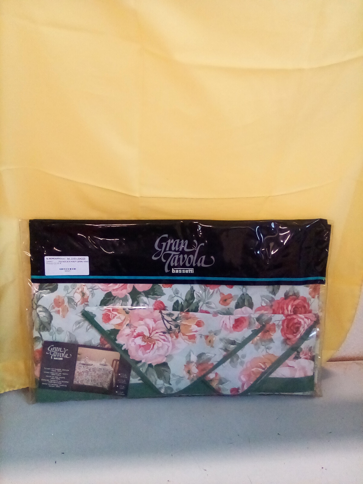 TOVAGLIA 8 POSTI GRAN TAVOLO BASSETTI VERDE DIS FIORI