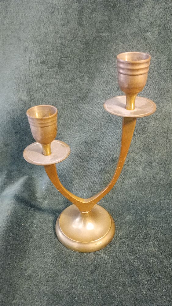 candelabro due braccia ottone