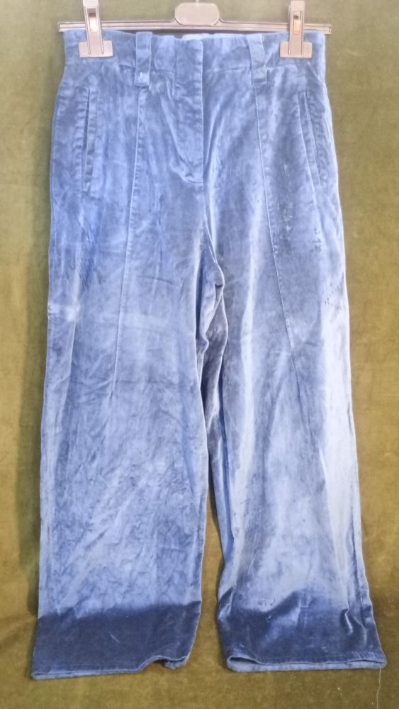 BARBARA TANI pantalone azzurro velluto tg.40